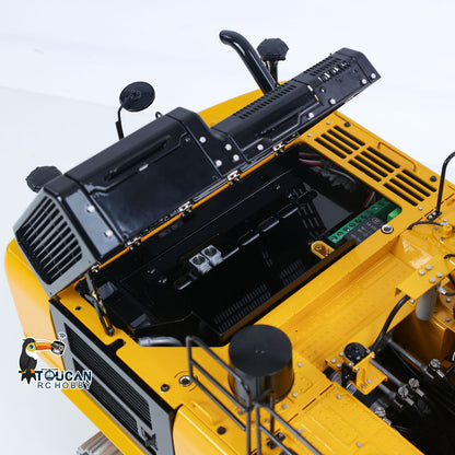 LS 1/14 RC Metal PC500 Hydraulic Excavator Rock Arm, Fully Opened Upper Cover, Internal Electronic Component Layout Detailed Display