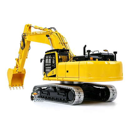 LS 1/14 RC Hydraulic Excavator PC500 Front Angled View All‑Metal RC Digger Factory Painted Yellow Heavy‑Duty Scale Machinery