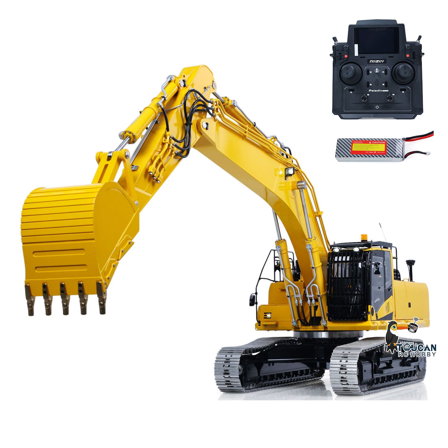 LS 1/14 RC Hydraulic Excavator PC500 All‑Metal Tracked Construction Machinery Model With PL18EVLite Transmitter Yellow Factory Painted Pre‑Assembled RC Digger