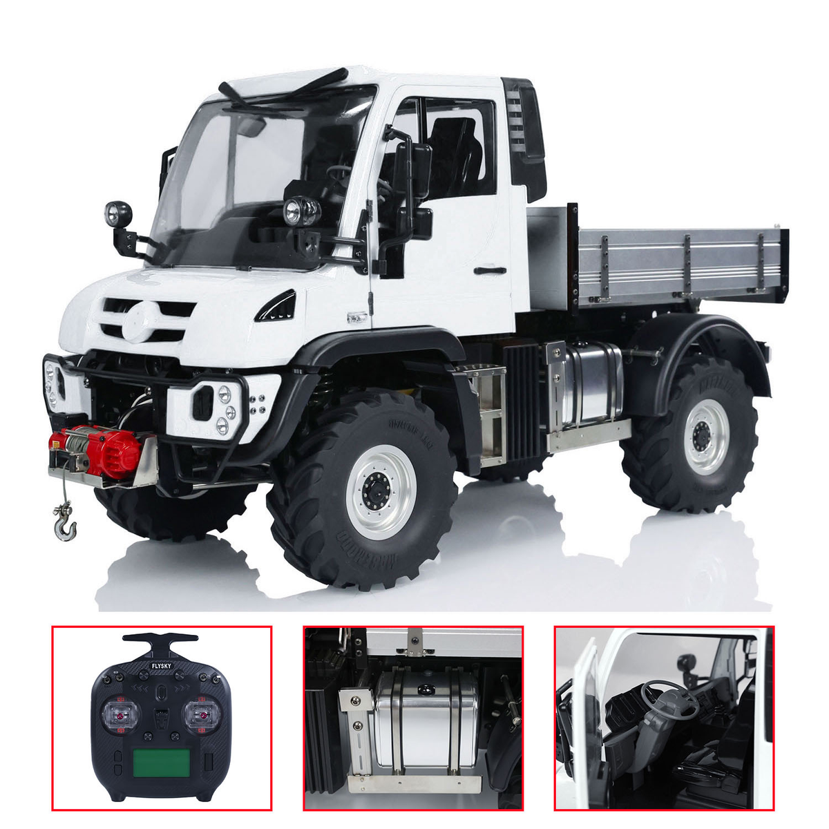 MD 1/10 RC 4X4 U423 White, Pre-Painted Assembled Model, Metal CNC Steering Linkage