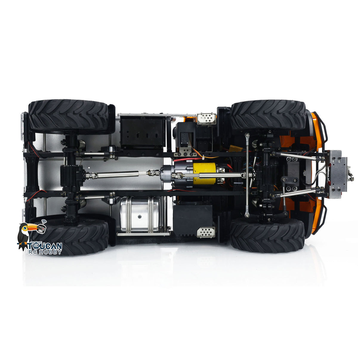 MD 1/10 RC Crawler U423 Bottom Chassis View, Metal Axles, Differential Lock Mechanism