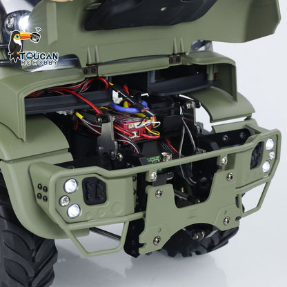 MD 1/10 RC 4X4 U423 Chassis Electronic Closeup, Motor, ESC and Servo Layout