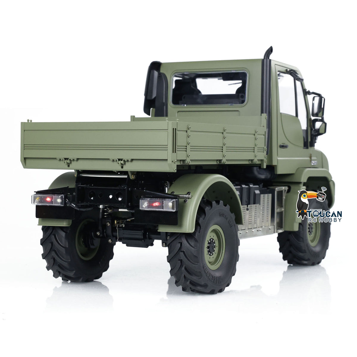 MD 1/10 RC 4X4 U423 Green Rear Oblique View, Realistic Body Shell Details