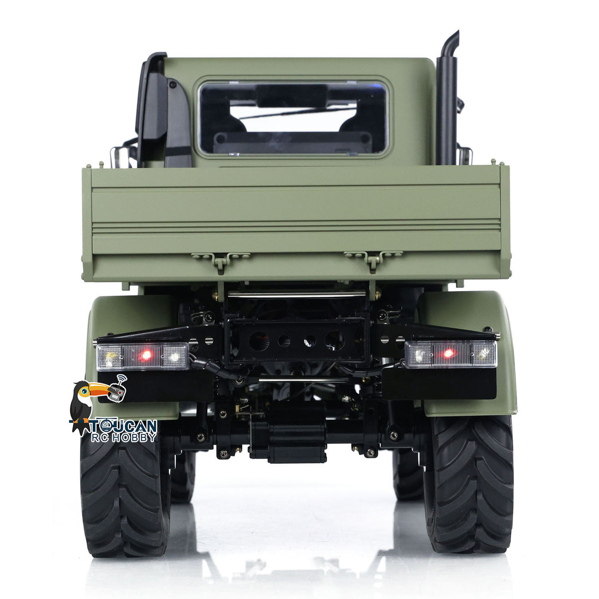 MD 1/10 RC 4X4 U423 Green Rear Straight View, Tail Light and Bumper Details
