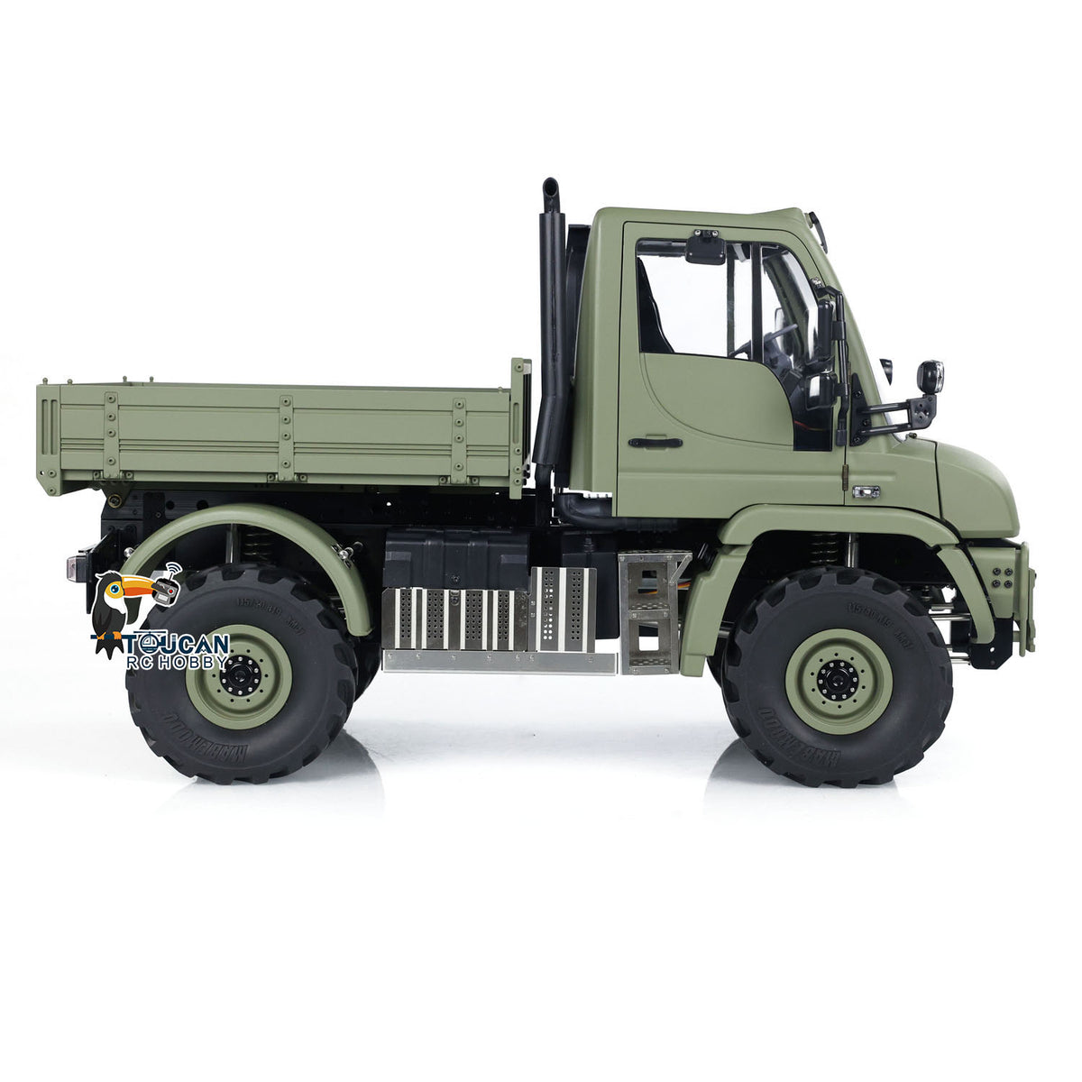 MD 1/10 RC Crawler U423 Green Side Full View, Waterproof Metal Gear Steering Servo
