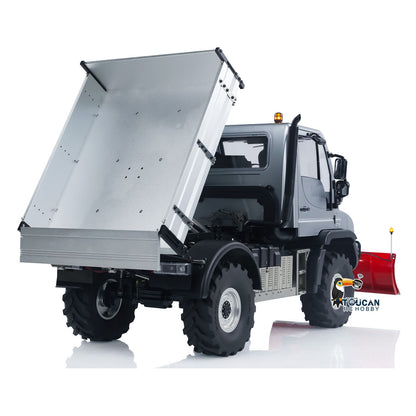 MD 1/10 RC Offroad Truck U423 Grey, Hydraulic Lifting Cargo Bed, Metal Flat Bed Structure