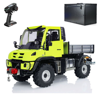 MD 1/10 RC 4X4 Crawler U423 Lime, Metal Cargo Bed, Winch, 2-Speed Transmission, DDF350 Remote, Aluminum Box, No Battery Charger