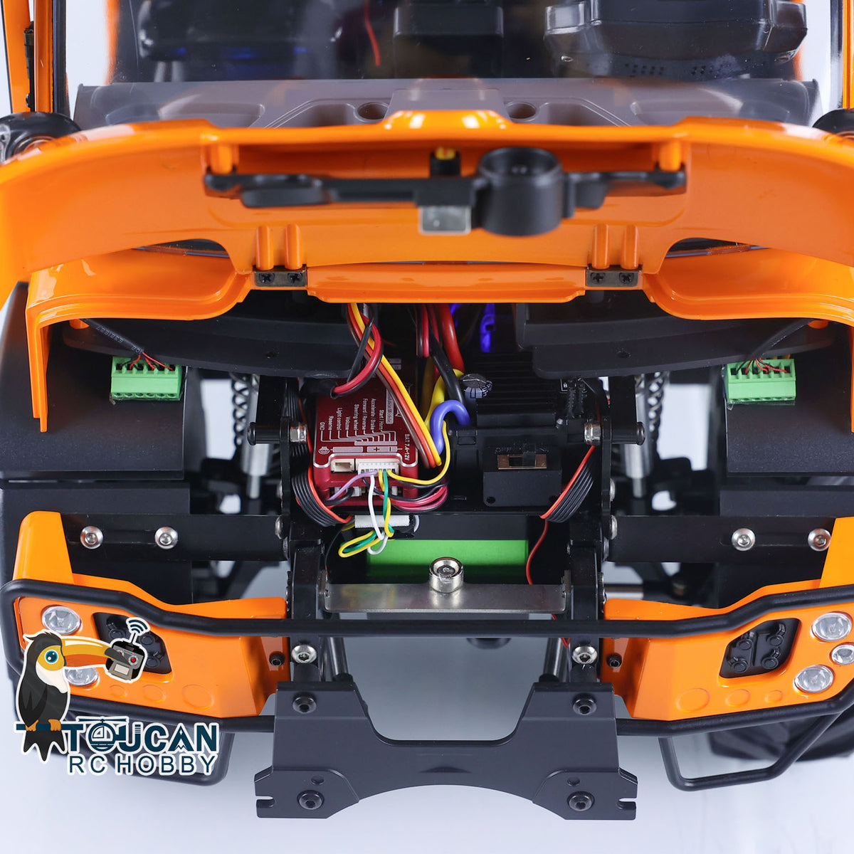 MD 1/10 RC Crawler U423 Chassis Electronic Closeup, Motor, ESC and Servo Layout
