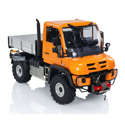 MD 1/10 RC Offroad Truck U423 Orange Oblique View, Simulated Snorkel, Chimney and Wiper Details