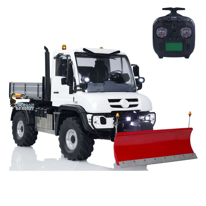 MD 1/10 RC 4X4 U423 White Crawler, Full-Time 4WD, Front & Rear Axle Differential Locks, RC Snowplow Truck