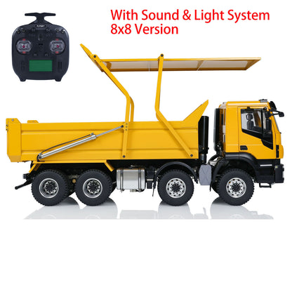 MD 1/14 8x8 metal hydraulic RC dump truck right side view