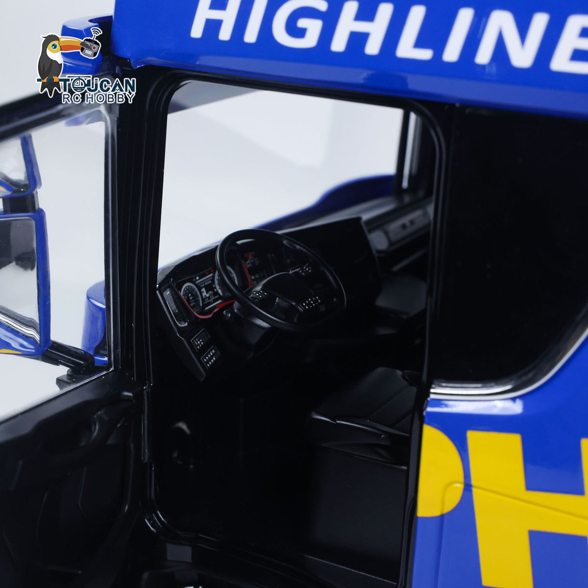 MD 1/14 RC 4x4 Tractor Truck 770S Cab Interior Close-Up, Detailed Simulation Cab Interior Decals