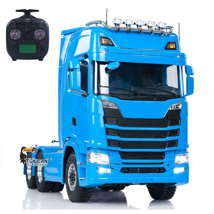 MD 1/14 RC 6x6 Tractor Truck 770S Blue Version, 6x6 AWD, 2-Speed Gearbox, Pre-painted Assembled RC Truck
