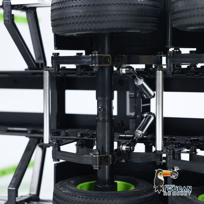 MD 1/14 RC 6x6 Tractor Truck 770S Chassis Drivetrain Close-Up, 6x6 All Wheel Drive & 2-Speed Gearbox Structure