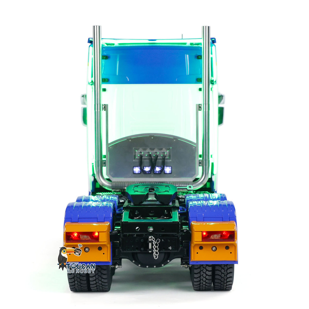 MD 1/14 RC 6x6 Tractor Truck 770S Full Rear View, Scale Simulated Rear Frame & Tail Lamp Assembly