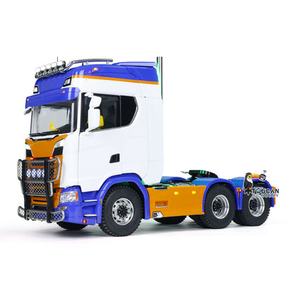 MD 1/14 RC 6x6 Tractor Truck 770S Right Oblique View, Full Functional Multi-mode LED Lighting System