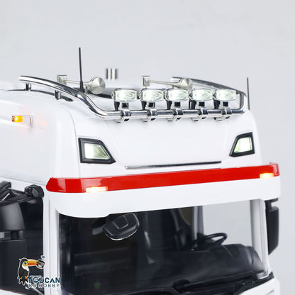 MD 1/14 RC 6x6 Tractor Truck 770S Cab Roof Close-Up, Roof Auxiliary Lights & Exhaust Pipe Simulation