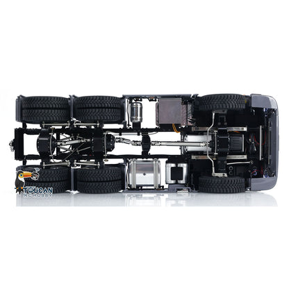 MD 1/14 RC 6x6 Tractor Truck 770S Grey Bottom Chassis Overhead View, 6x6 Metal Chassis With Differential Lock