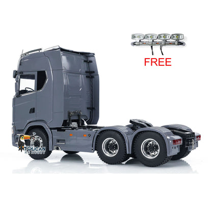 MD 1/14 RC 6x6 Tractor Truck 770S Grey Left Oblique View, Heavy Duty Metal Chassis 6x6 Drivetrain