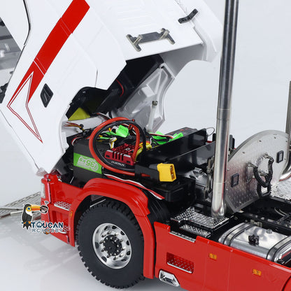 MD 1/14 RC 6x6 Tractor Truck 770S Tilt Cab Electronic Components View, Pre-installed Motor ESC Servo 2-Speed Gearbox