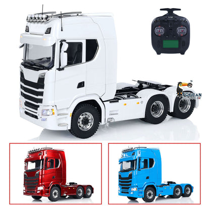 MD 1/14 RC 6x6 Tractor Truck 770S White, Metal Chassis, CNC Metal Axles Diff Lock, Light & Sound, ST8 Transmitter, No Battery Charger