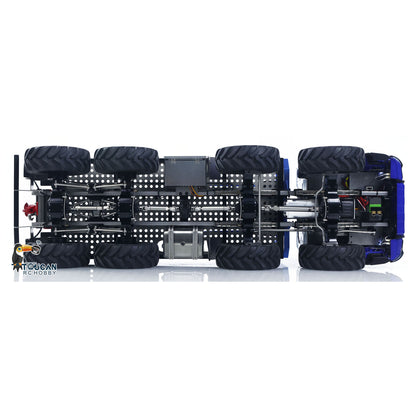 MD 1/14 RC 8X8 Flatbed Truck Bottom Chassis Overhead View, Full Metal 8X8 Axle Assembly