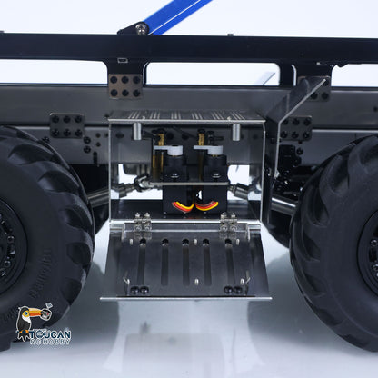 MD 1/14 RC 8X8 Flatbed Truck Chassis Frame Closeup, Full Metal Chassis & Power Transmission