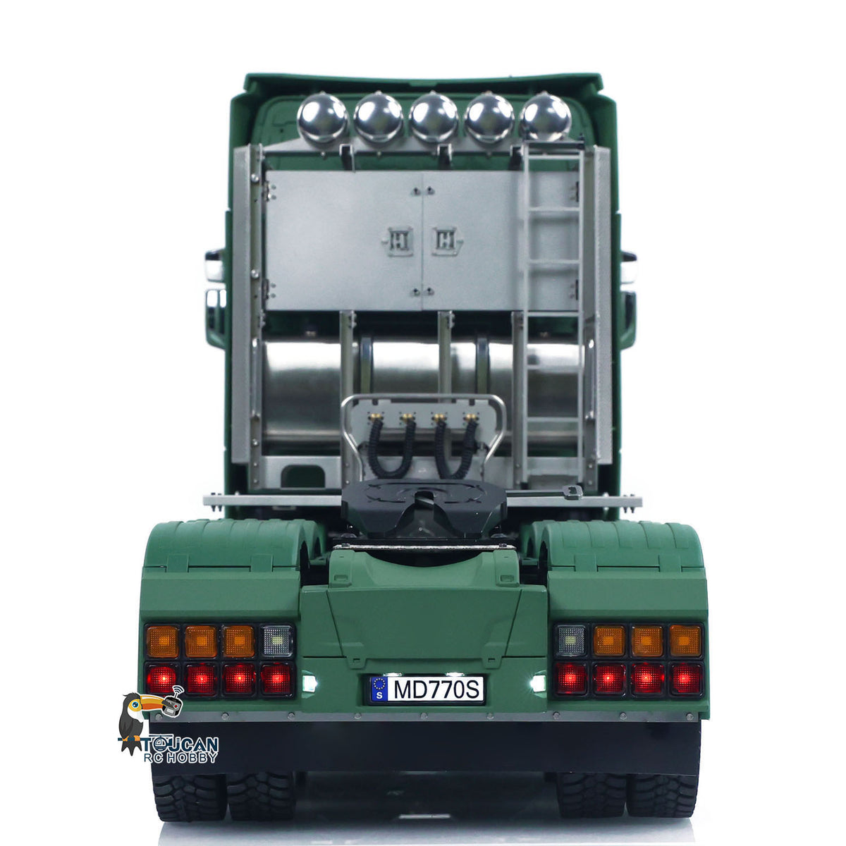 MD 1/14 RC 8x8 Metal Tractor Truck Full Rear View,Simulated Rear Equipment Frame & Tail Lamp Assembly
