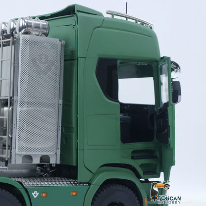 MD 1/14 RC 8x8 Metal Tractor Truck Side Radiator Tank Close-Up,Scale Simulation Auxiliary Tank Assembly