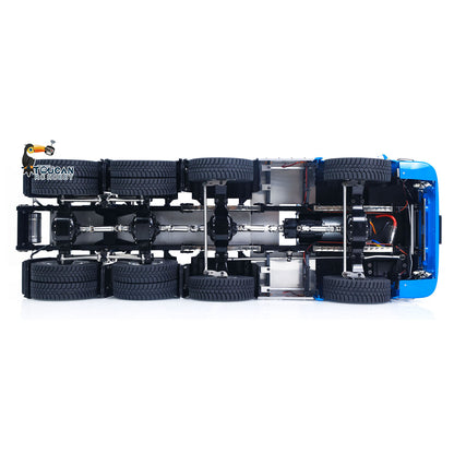 MD 1/14 RC 8x8 Tractor Truck 770S Blue Bottom Chassis Overhead View,8x8 Chassis Layout Without Differential Lock