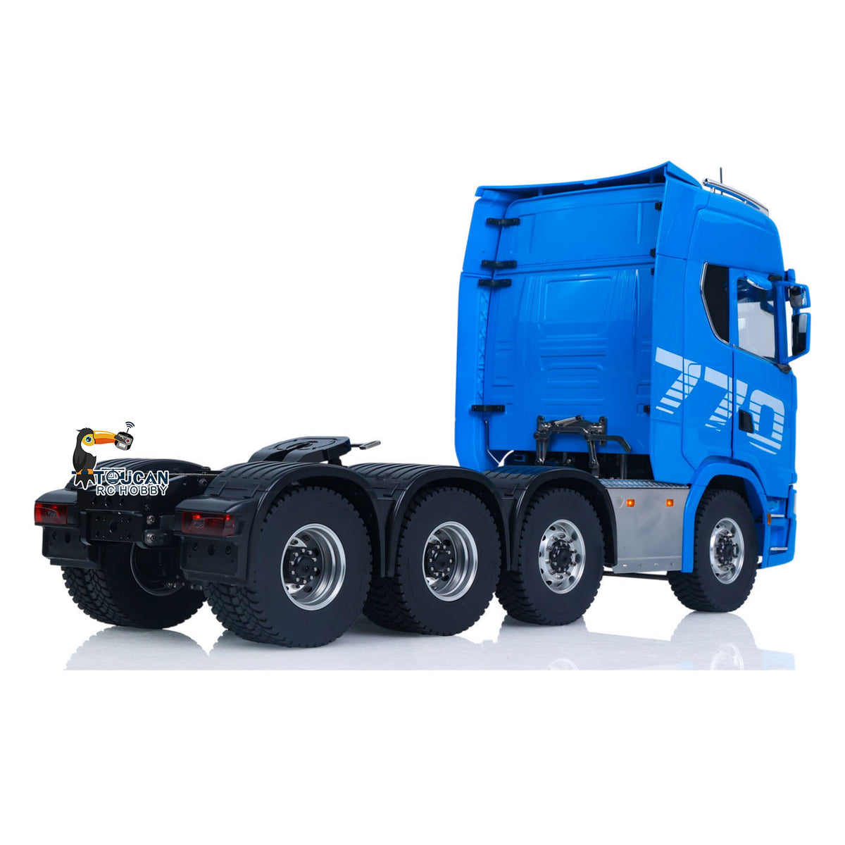 MD 1/14 RC 8x8 Tractor Truck 770S Blue Full Left Side Profile,Openable Cab Door Simulation Model