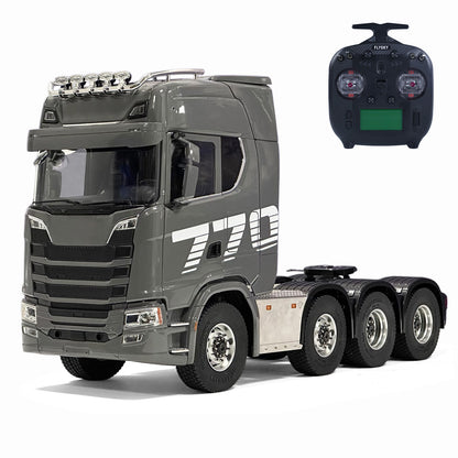 MD 1/14 RC 8x8 Tractor Truck 770S Grey Version,8x8 All Wheel Drive RC Semi Truck Hobby Model