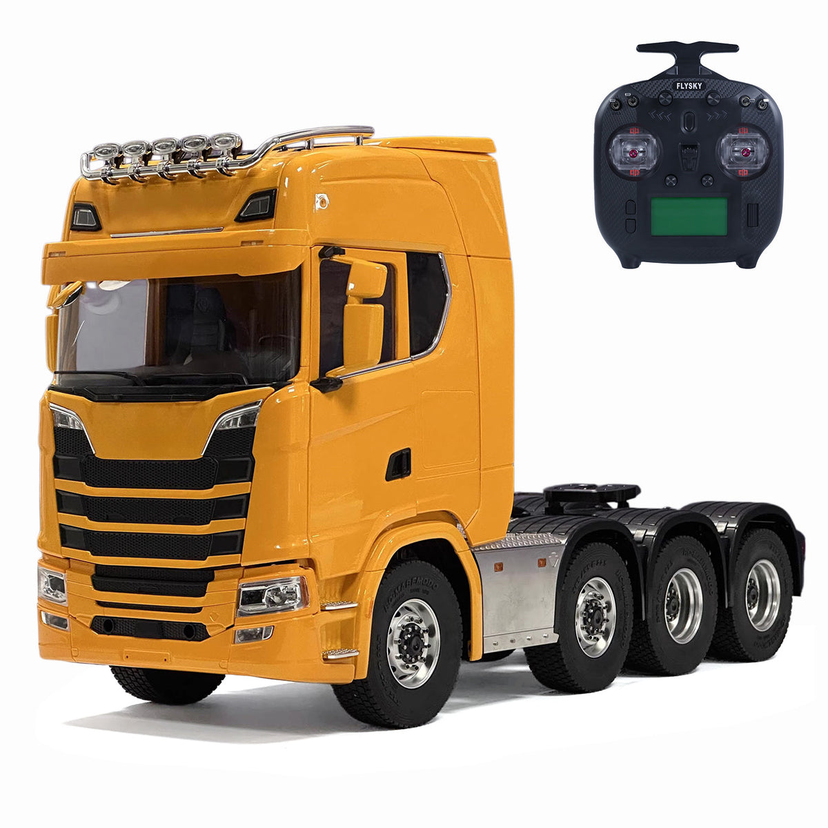 MD 1/14 RC 8x8 Tractor Truck 770S Yellow Version,Realistic Light & Engine Sound Scale Truck
