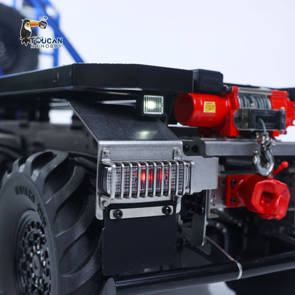 MD 1/14 RC 8X8 Flatbed Truck Winch & Rear Hardware Closeup, Metal Chassis Fittings