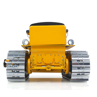 MD D7 1/14 metal hydraulic RC bulldozer yellow rear view