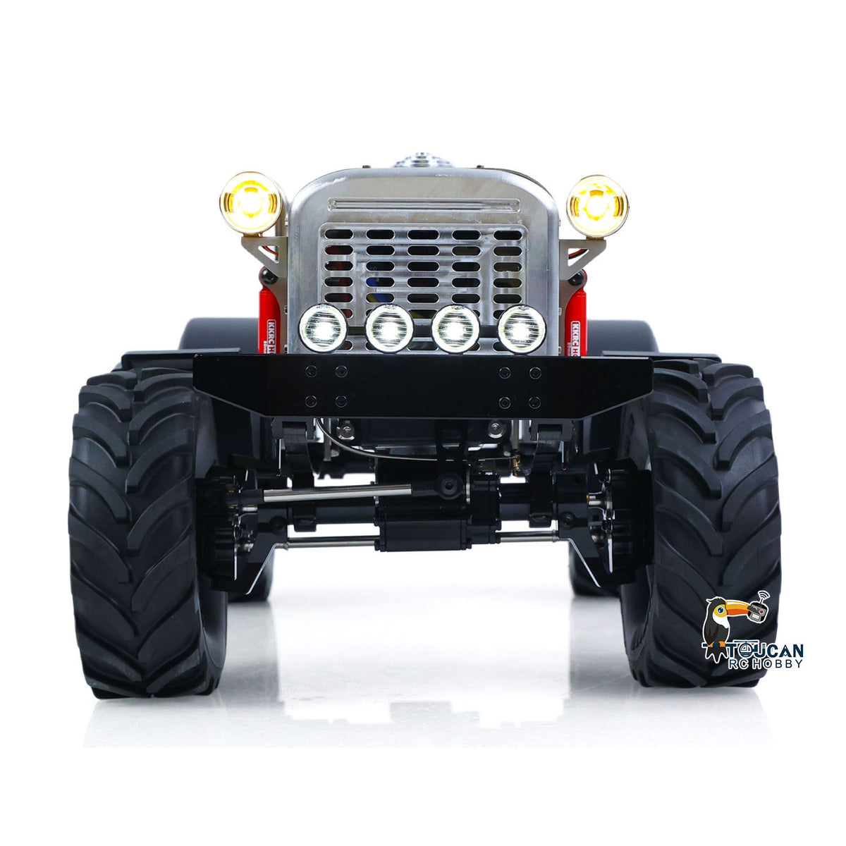 MD MD009 1/10 RC 4X4 Metal Tractor Truck Front View With Illuminated Headlights, Working Light System