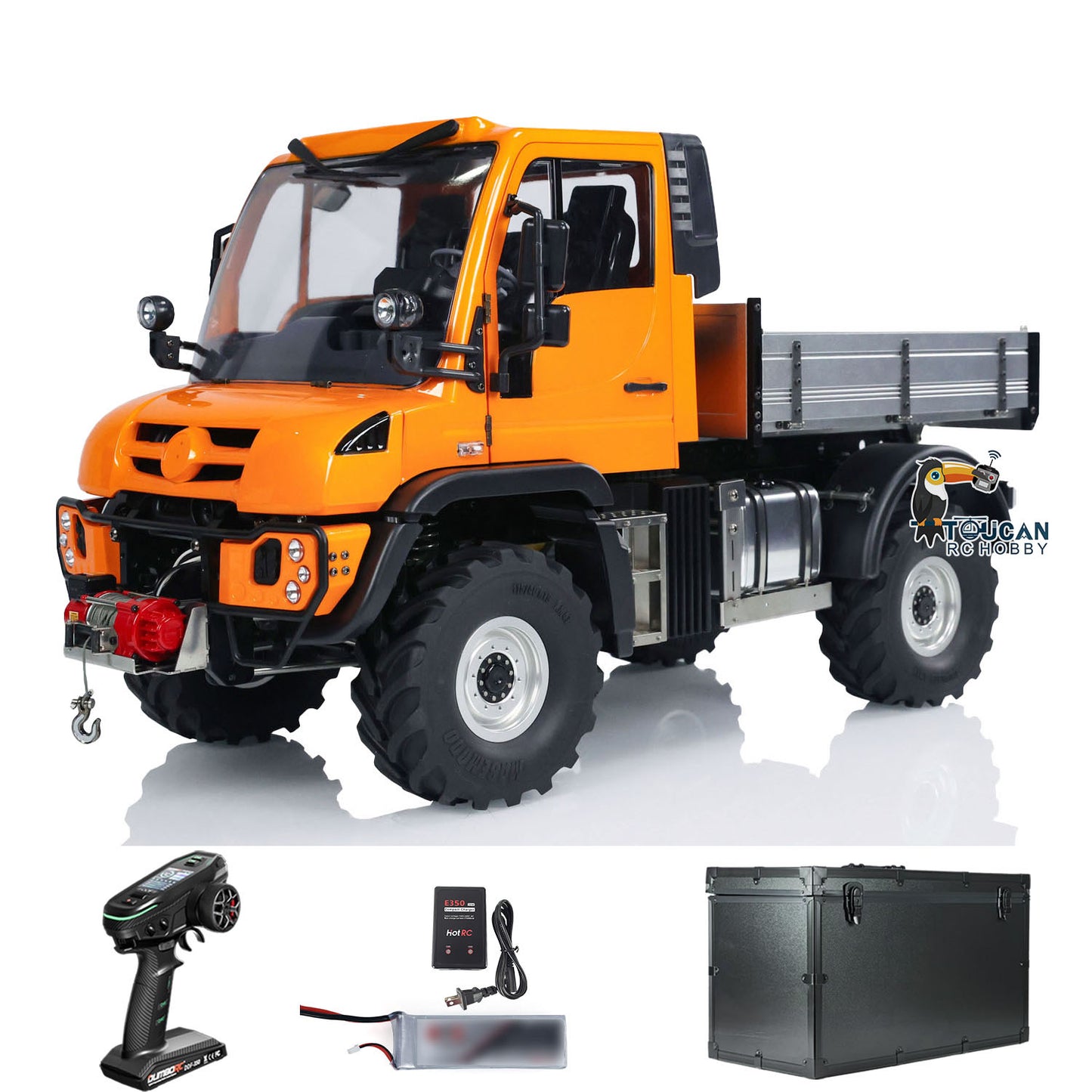 MD U423 1/10 4x4 RC crawler orange front left view