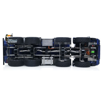 MD 1/14 RC BZ 8x8 Dump Truck 3348 Top‑Down Under‑Chassis View, Full 8x8 Drivetrain, 2‑Speed Transmission And Differential Lock Structure, Battery And Charger Not Included