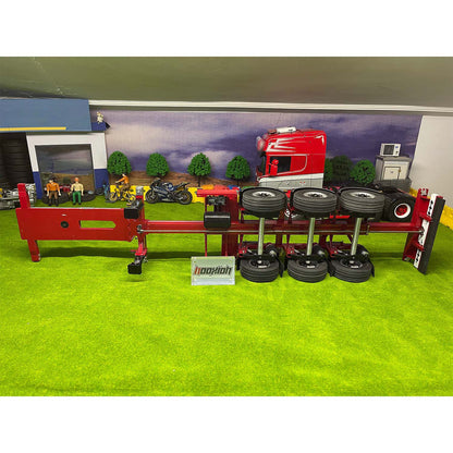 NX 1/14 extendable metal RC trailer extended chassis view