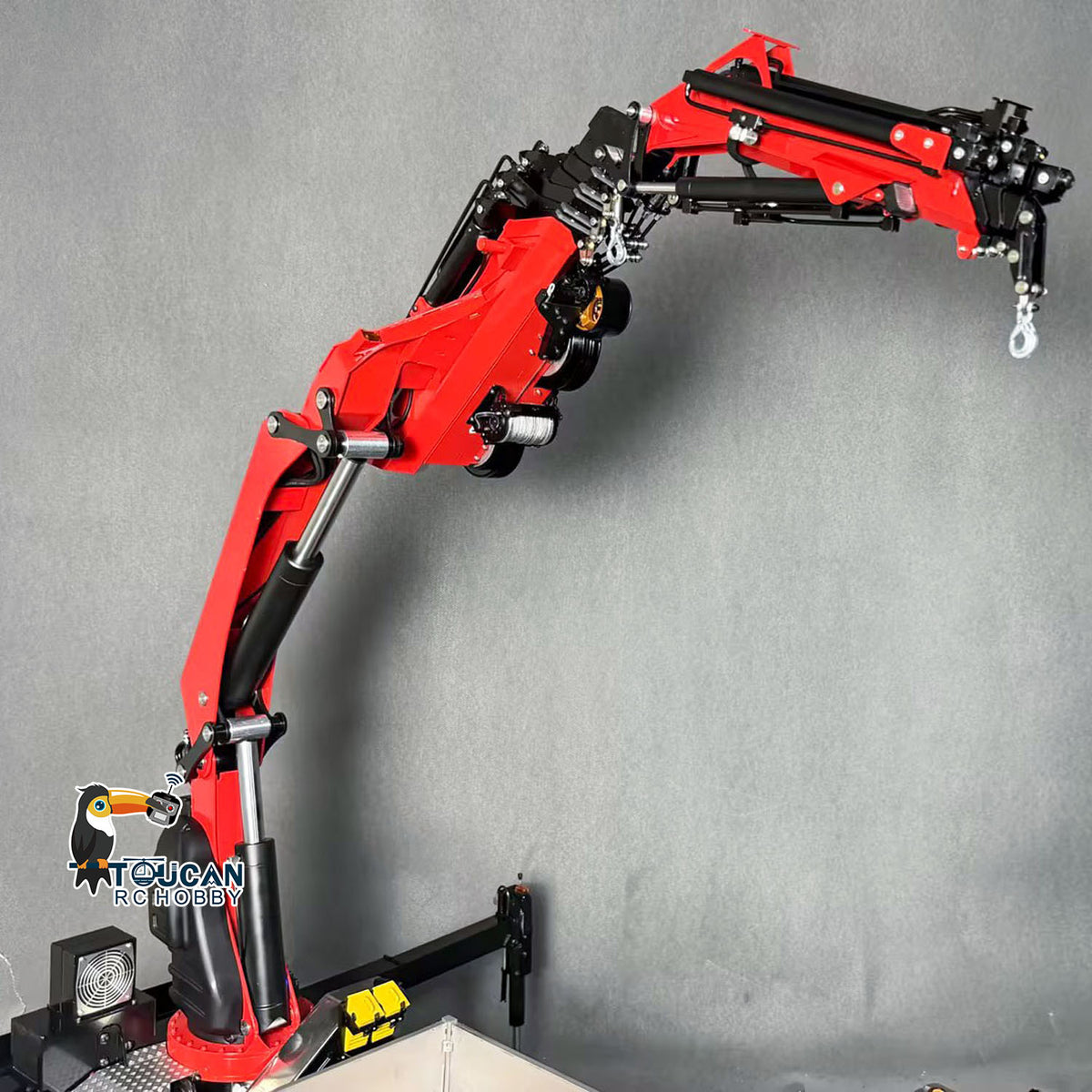 1/14 Metal 8X8 RC Hydraulic Crane Truck Remote Control Lorry with Extension Jib Electric Winch Removable Cargo Bed 3 Speed Diff Lock