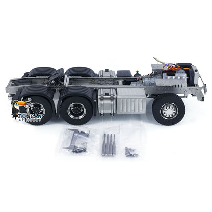 1/14 ScaleC RC articulated truck Mercedes AROCS low roof 6x6 metal chassis front view