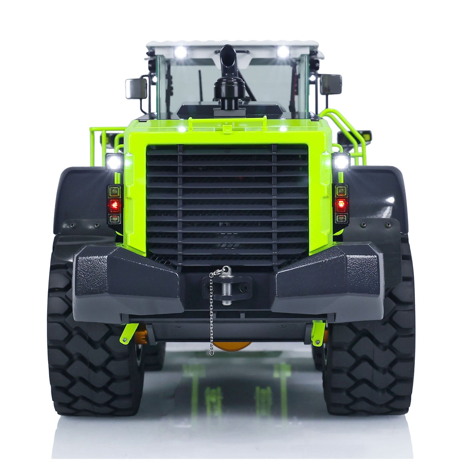 RC construction loader JDM-198 ZW370 rear view tail hook full metal chassis hydraulic system brushless motor truck model