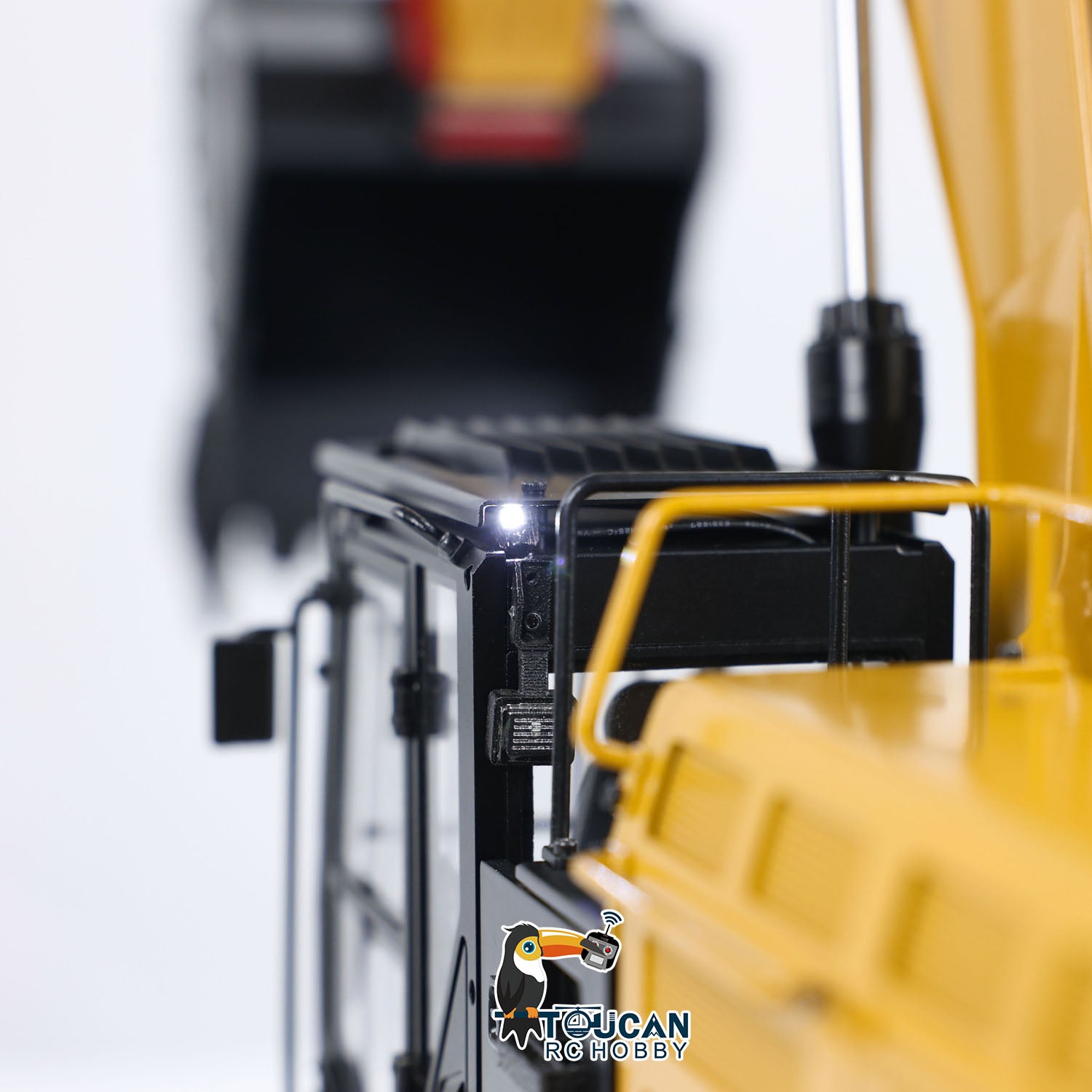 RC excavator cab interior detail LED light system sound module control panel 1/14 scale
