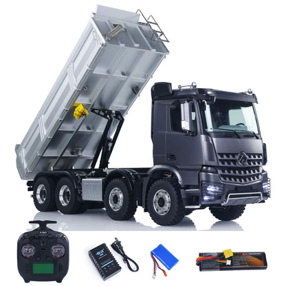1/14 RC Hydraulic Dump Truck Kabolite K3367 8x8 metal construction vehicle front view