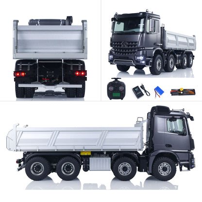 Close-up of metal body detail on 1/14 RC hydraulic dump truck Kabolite K3367