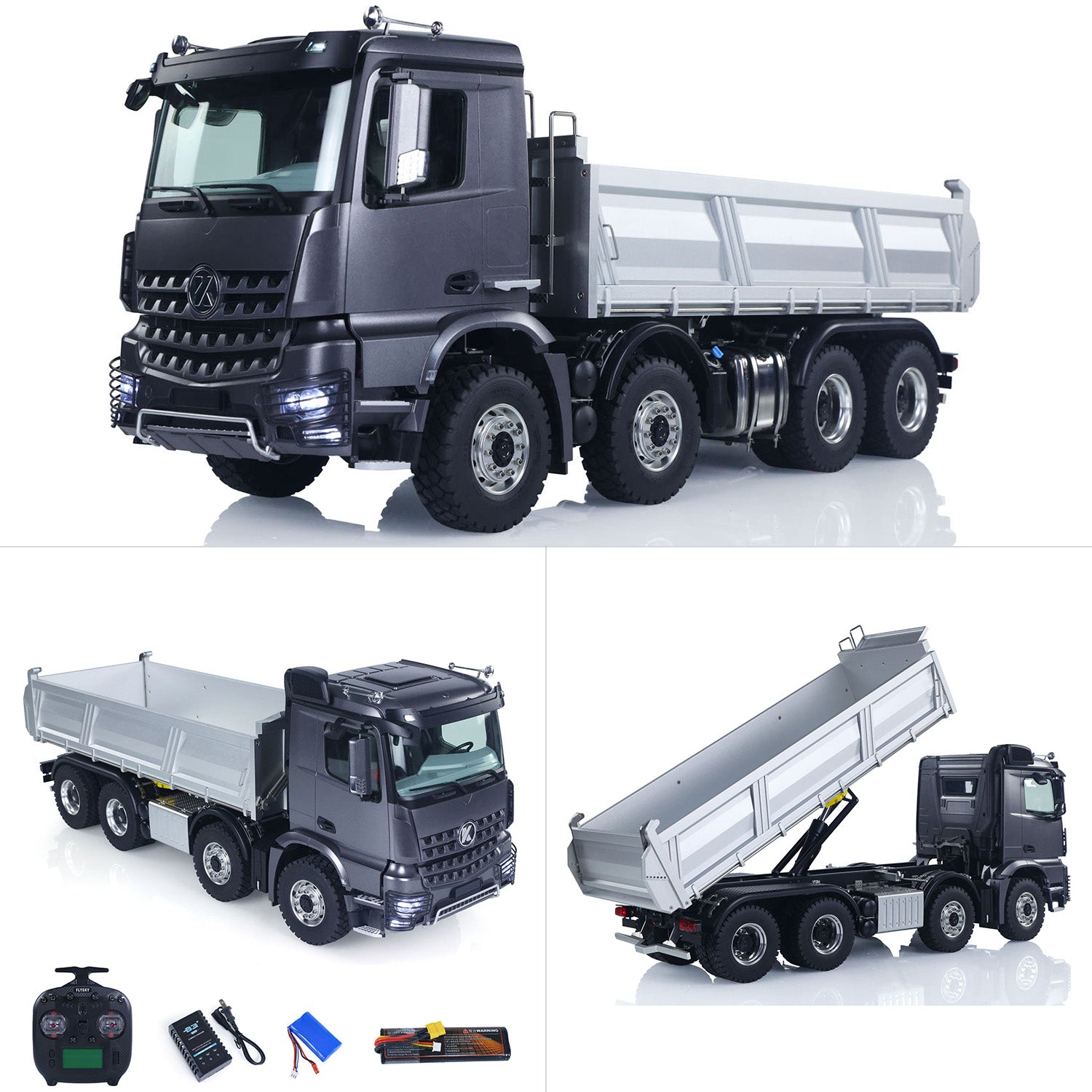 RC hydraulic dump truck K3367 axle lock differential system close-up detail view