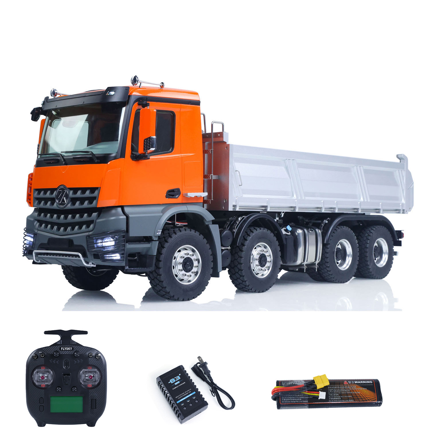 1/14 RC Hydraulic Dump Truck Kabolite K3367 8x8 metal tipper side view detail