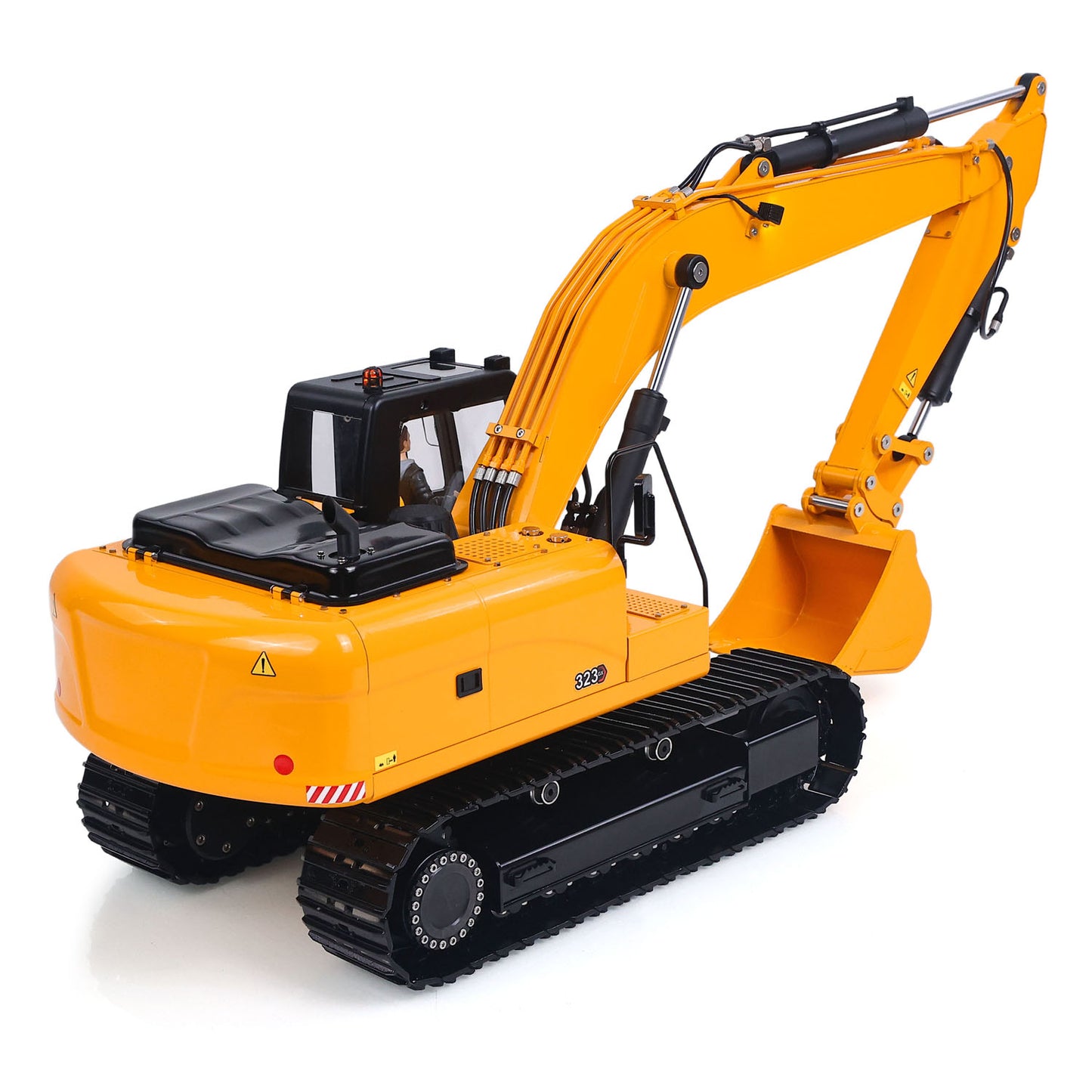 RTR Metal 1/12 Hydraulic Remote Control Excavator 323GX 3 Way Valve RC Digger Model Quick Coupler Flysky ST8 Radio Battery