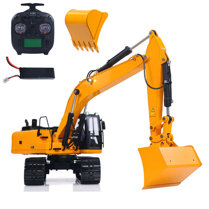 RTR Metal 1/12 Hydraulic Remote Control Excavator 323GX 3 Way Valve RC Digger Model Quick Coupler Flysky ST8 Radio Battery