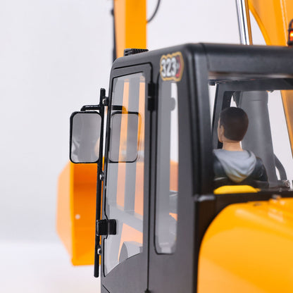 RTR Metal 1/12 Hydraulic Remote Control Excavator 323GX 3 Way Valve RC Digger Model Quick Coupler Flysky ST8 Radio Battery